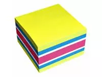 Memoblok info notes kubus 450 vel 75x75mm neon assorti 450 vel