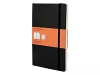 Een Notitieboek Moleskine large 130x210mm lijn soft cover zwart koop je bij Van Leeuwen Boeken- en kantoorartikelen
