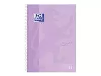 Een Notitieboek Oxford Touch Europeanbook A4+ 4-gaats lijn 80vel pastel paars koop je bij Van Leeuwen Boeken- en kantoorartikelen