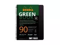 Notitieboek Rhodia Greenbook A5 lijn 6-gaats 180 pagina&#39;s 90gr zwart