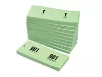 Een Nummerblok 42x105mm nummering 1-1000 groen 10 stuks koop je bij Kantoorvakhandel van der Heijde