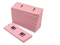 Nummerblok 42x105mm nummering 1-1000 roze 10 stuks