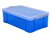 Een Opbergbox Really Useful 12 liter 465x270x150mm transparant blauw koop je bij EconOffice