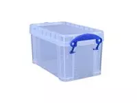 Een Opbergbox Really Useful 2.1 liter 240x130x125mm transparant wit koop je bij KantoorProfi België BV