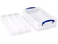 Een Opbergbox Really Useful 4 liter 30 vakken 395x255x88mm transparant wit koop je bij EconOffice