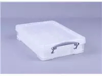Een Opbergbox Really Useful 4 liter inclusief vakkenverdeler 395x255x88mm transparant wit koop je bij MV Kantoortechniek B.V.