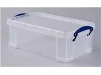 Een Opbergbox Really Useful 5 liter 340x200x125mm transparant wit koop je bij KantoorProfi België BV