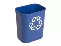 Een Papierbak Rubbermaid recycling klein 12liter blauw koop je bij Van Leeuwen Boeken- en kantoorartikelen