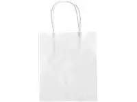 Een Tas met handvat Folia kraftpapier 110gr 18x21x8cm 20 stuks wit koop je bij Totaal Kantoor Goeree