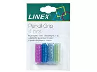 Een Grip voor pen- en potlood Linex assorti pak à 4 stuks koop je bij Van Hoye Kantoor BV