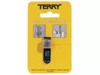 Een Penhouder Terry clip voor 1 pen/potlood zilverkleurig koop je bij KantoorProfi België BV