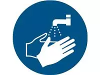 Een Pictogram Tarifold handen wassen verplicht ø200mm koop je bij Van Hoye Kantoor BV