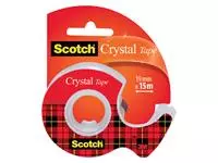 Een Plakband Scotch Crystal 600 19mmx15m transparant + afroller koop je bij EconOffice