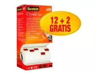 Een Plakband Scotch Crystal 600 19mmx33m transparant 12+2 gratis koop je bij KantoorProfi België BV