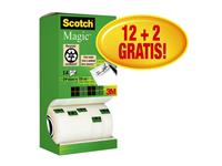 Een Plakband Scotch Magic 810 19mmx33m onzichtbaar mat 12+2 gratis koop je bij Kantoorvakhandel van der Heijde