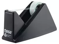 Plakbandhouder Tesa eco&amp;crystal 59045 zwart met 1 rol tape 19mmx10m