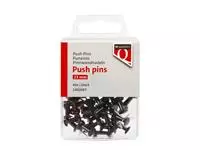 Een Push pins Quantore 40 stuks zwart koop je bij Van Leeuwen Boeken- en kantoorartikelen