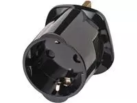 Een Reisstekker Brennenstuhl adapter GB/UK met aarding zwart koop je bij Van Leeuwen Boeken- en kantoorartikelen
