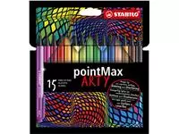 Een Viltstift STABILO pointMax 488/15 Arty medium assorti etui 15 stuks koop je bij Goedkope Kantoorbenodigdheden