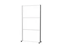 Scheidingswand MAUL akoestiek 100x180 whiteboard alum.frame mobiel