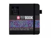 Een Schets-notitieboek Sakura 12x12cm 140gr 80vel zwart koop je bij EconOffice