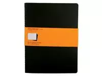 Een Schrift Moleskine 190x250mm lijn 240 pagina&#39;s 70gr zwart set à 3 stuks koop je bij EconOffice