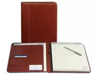 Een Schrijfmap Brepols Palermo A4 inclusief schrijfblok bruin koop je bij Van Leeuwen Boeken- en kantoorartikelen