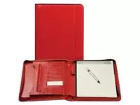 Een Schrijfmap Brepols Palermo luxe A4 met rits inclusief schrijfblok rood koop je bij EconOffice