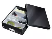 Een Opbergdoos Leitz Wow Click &amp; Store organiser 280x100x370mm middelgroot zwart koop je bij EconOffice