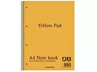 Een Collegeblok Aurora Yellow Pad A4 lijn 4-gaats 160 pagina&#39;s 80gr geel koop je bij EconOffice