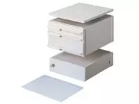 Een Stapelcassette Pas A6859-101 voetstuk + afdekplaat grijs koop je bij EconOffice