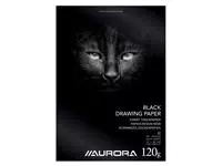 Een Tekenblok Aurora A4 20 vel 120 gram zwart tekenpapier koop je bij Totaal Kantoor Goeree
