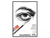 Een Tekenblok Aurora A4 20 vel 200 gram Grain papier koop je bij Van Leeuwen Boeken- en kantoorartikelen