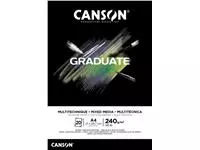 Een Tekenblok Canson Graduate Mixed Media black paper A4 20vel 240gr koop je bij Goedkope Kantoorbenodigdheden