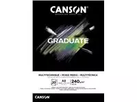 Een Tekenblok Canson Graduate Mixed Media black paper A5 20vel 240gr koop je bij Goedkope Kantoorbenodigdheden