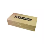 Tekendoos 25x12.5x6.5cm 3 vakken beukenhout