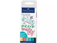 Een Tekenstift Faber-Castell Pitt Artist handlettering brave assorti etui à 6 stuks koop je bij Totaal Kantoor Goeree