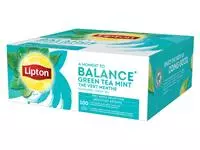 Een Thee Lipton Balance green tea mint 100x1.5gr koop je bij Totaal Kantoor Goeree