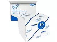 Een Papier toilette plié Scott Control 8509 2 épaisseurs 36x200 feuilles blanc koop je bij Van Hoye Kantoor BV