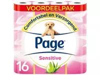 Een Toiletpapier Page Sensitive Aloë Vera 3-laags wit 140vel koop je bij Van Hoye Kantoor BV