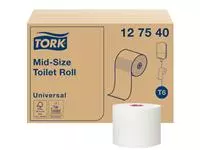 Een Toiletpapier Tork Mid-size T6 Universal 1-laags 135m wit 127540 koop je bij KantoorProfi België BV