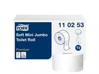 Een Toiletpapier Tork Mini Jumbo T2 premium 2-laags 170mtr wit 110253 koop je bij Unimark Office B.V.