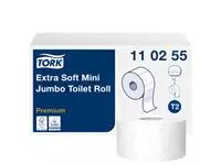 Een Toiletpapier Tork Mini jumbo T2 premium 3-laags 12x120mtr wit 110255 koop je bij EconOffice