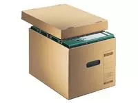 Een Archief- en transportdoos met deksel Leitz Premium 335x280x440mm natuurbruin koop je bij Van Leeuwen Boeken- en kantoorartikelen