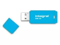 Een USB-stick 3.0 Integral 64GB neon blauw koop je bij Totaal Kantoor Goeree