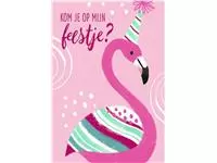 Uitnodiging Flamingo 14x9cm