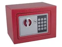 Een Kluis Pavo mini elektronisch 230x170x170mm rood koop je bij Omnia 4 Office