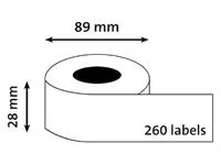 Een Etiket Dymo LabelWriter adressering 28x89mm 2 rollen á 130 stuks wit koop je bij Totaal Kantoor Goeree