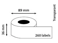 Een Etiket Dymo LabelWriter adressering 36x89mm 2 rollen á 130 stuks transparant koop je bij MV Kantoortechniek B.V.