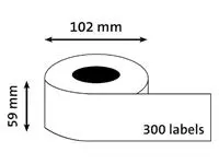 Etiket Dymo LabelWriter industrieel 59x102mm 1 rol á 300 stuks wit